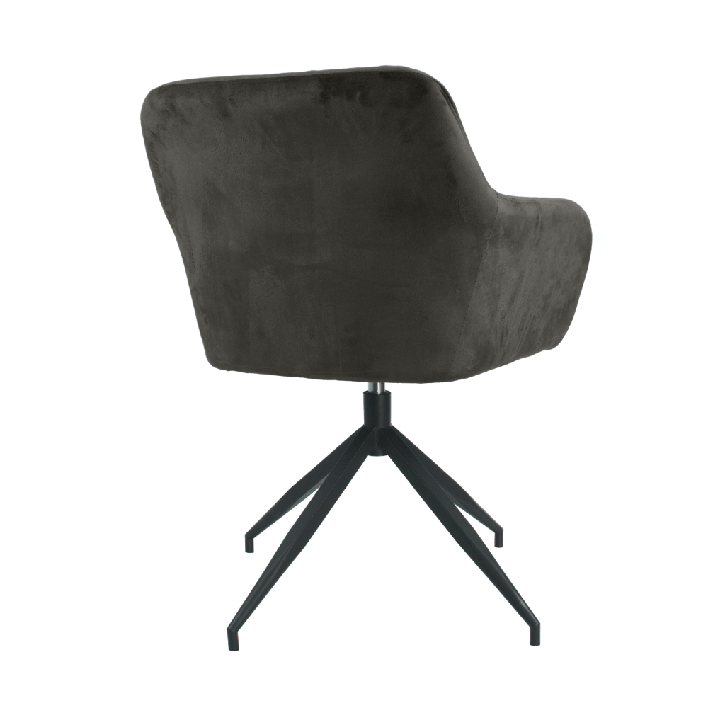 Scaun pivotant BAGNARA, țesătură de catifea maro/negru, țesătură din catifea, 66x66x83 cm Kondela