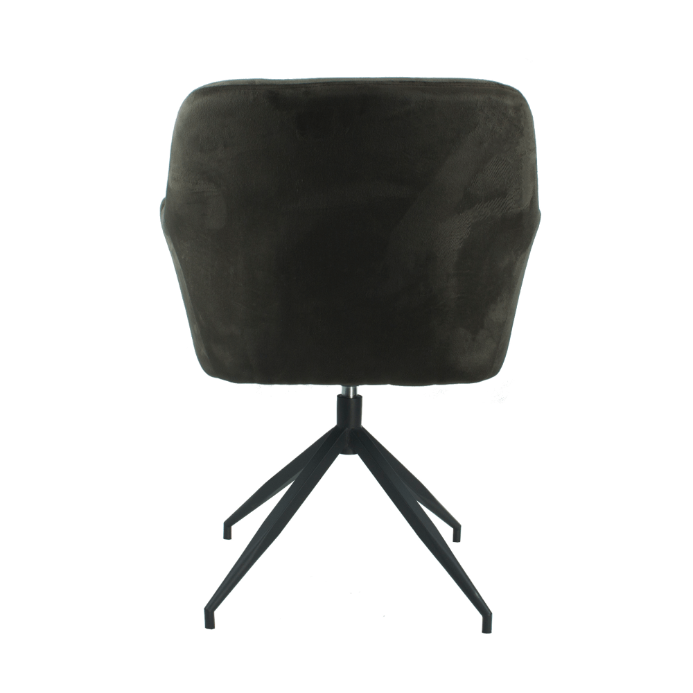 Scaun pivotant BAGNARA, țesătură de catifea maro/negru, țesătură din catifea, 66x66x83 cm Kondela