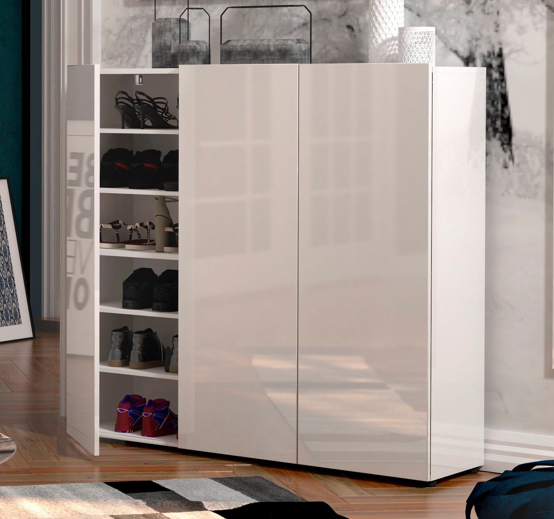 Pantofar Mister , Alb lucios , 120 cm latime Arboteca