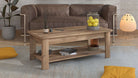 Masă de cafea Jersey cu raft, stejar, 124×45×60 cm Arboteca