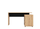 Birou Arhimed pentru home office, stejar artisan/negru, 137×75×101 cm Arboteca