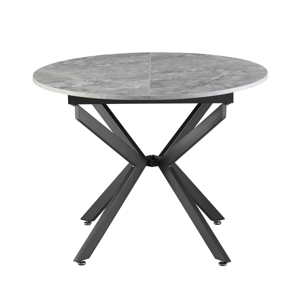 Masă dining extensibilă, beton/neagră, 120x120-160x75 cm, ABERO TIP 2 Kondela