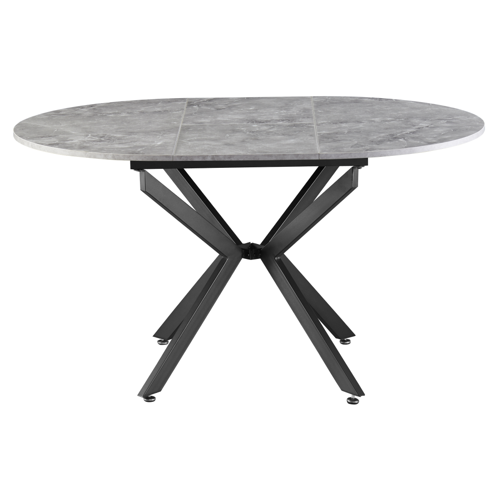 Masă dining extensibilă, beton/neagră, 120x120-160x75 cm, ABERO TIP 2 Kondela