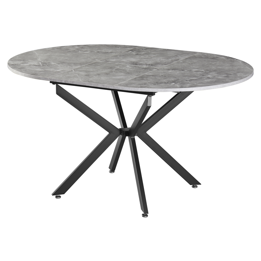 Masă dining extensibilă, beton/neagră, 120x120-160x75 cm, ABERO TIP 2 Kondela