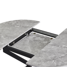 Masă dining extensibilă, beton/neagră, 120x120-160x75 cm, ABERO TIP 2 Kondela