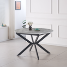 Masă dining extensibilă, beton/neagră, 120x120-160x75 cm, ABERO TIP 2 Kondela