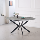 Masă dining extensibilă, beton/neagră, 120x120-160x75 cm, ABERO TIP 2 Kondela