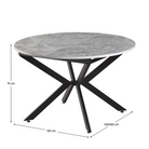 Masă dining extensibilă, beton/neagră, 120x120-160x75 cm, ABERO TIP 2 Kondela