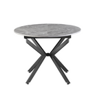 Masă extensibilă de dining, beton/neagră, 100x100-140x75 cm, ABERO TIP 1 Kondela