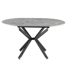 Masă extensibilă de dining, beton/neagră, 100x100-140x75 cm, ABERO TIP 1 Kondela
