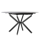 Masă extensibilă de dining, beton/neagră, 100x100-140x75 cm, ABERO TIP 1 Kondela