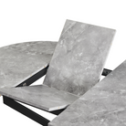 Masă extensibilă de dining, beton/neagră, 100x100-140x75 cm, ABERO TIP 1 Kondela