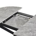 Masă extensibilă de dining, beton/neagră, 100x100-140x75 cm, ABERO TIP 1 Kondela