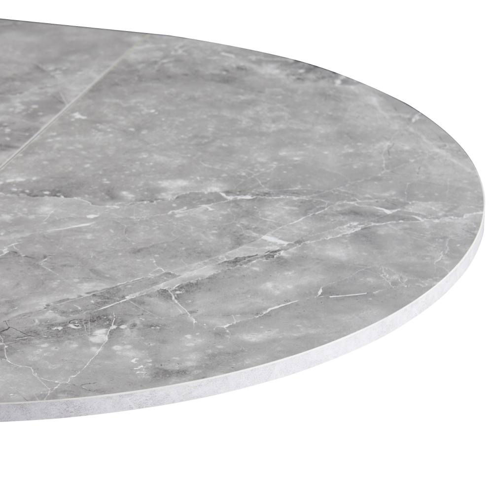 Masă extensibilă de dining, beton/neagră, 100x100-140x75 cm, ABERO TIP 1 Kondela