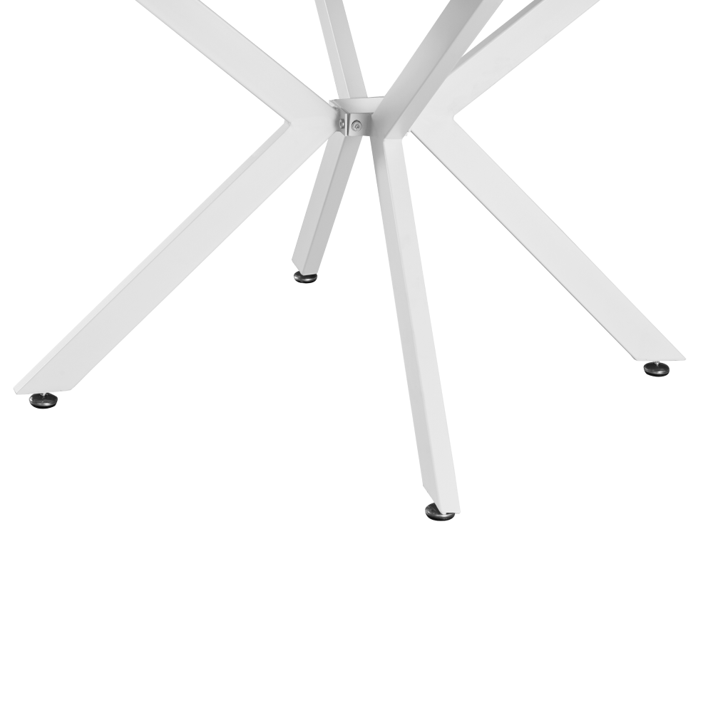 Masă extensibilă de dining, albă, 100x100-140x75 cm, ABERO TIP 1 Kondela