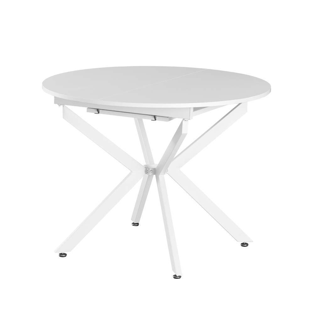 Masă extensibilă de dining BAIONA TIP 1, albă, 100x100-140x75 cm Kondela