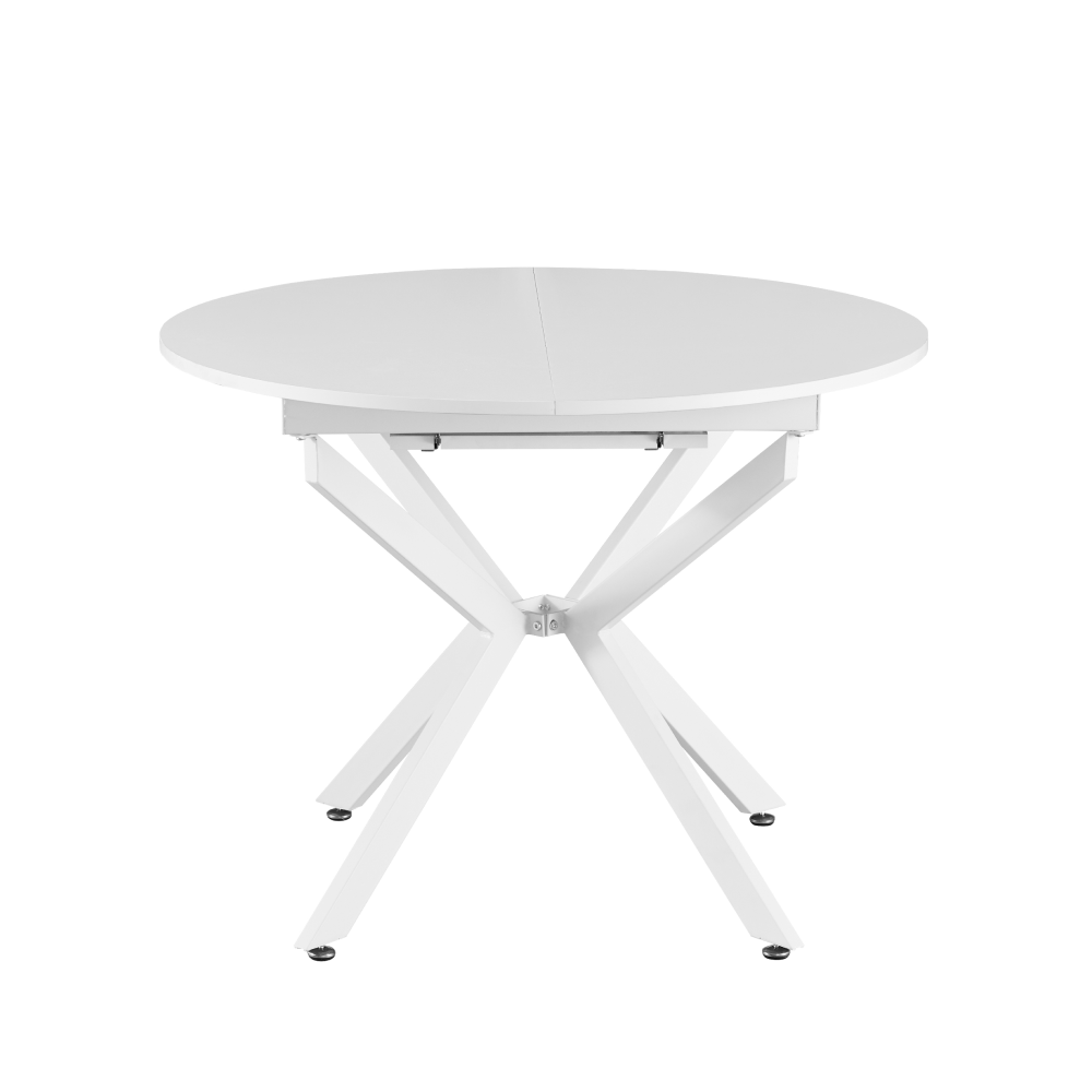 Masă extensibilă de dining, albă, 100x100-140x75 cm, ABERO TIP 1 Kondela
