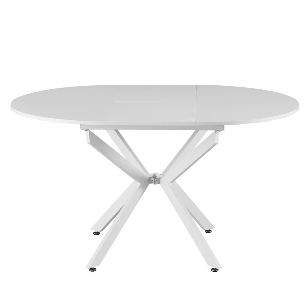 Masă extensibilă de dining, albă, 100x100-140x75 cm, ABERO TIP 1 Kondela