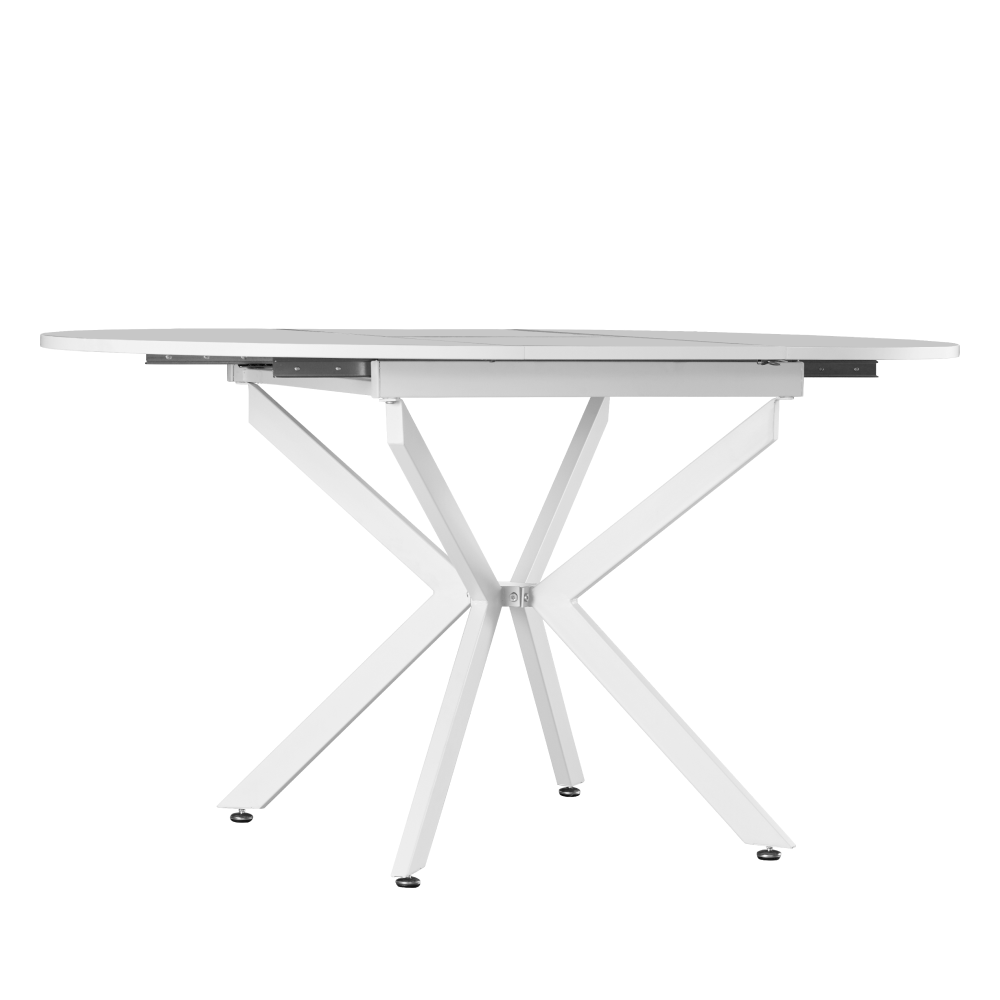Masă extensibilă de dining BAIONA TIP 1, albă, 100x100-140x75 cm Kondela