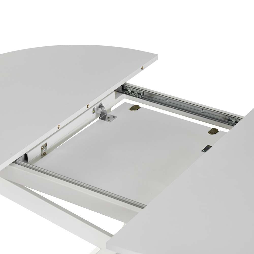Masă extensibilă de dining, albă, 100x100-140x75 cm, ABERO TIP 1 Kondela