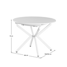 Masă extensibilă de dining, albă, 100x100-140x75 cm, ABERO TIP 1 Kondela