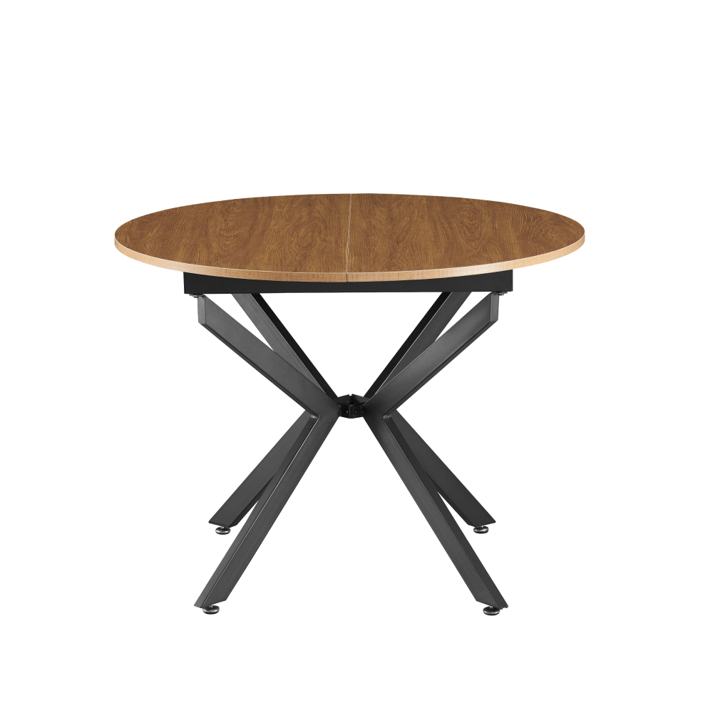 Masă extensibilă de dining, stejar deschis/neagră, 100x100-140x75 cm, ABERO TIP 1 Kondela