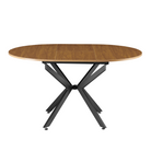 Masă extensibilă de dining, stejar deschis/neagră, 100x100-140x75 cm, ABERO TIP 1 Kondela
