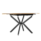 Masă extensibilă de dining, stejar deschis/neagră, 100x100-140x75 cm, ABERO TIP 1 Kondela