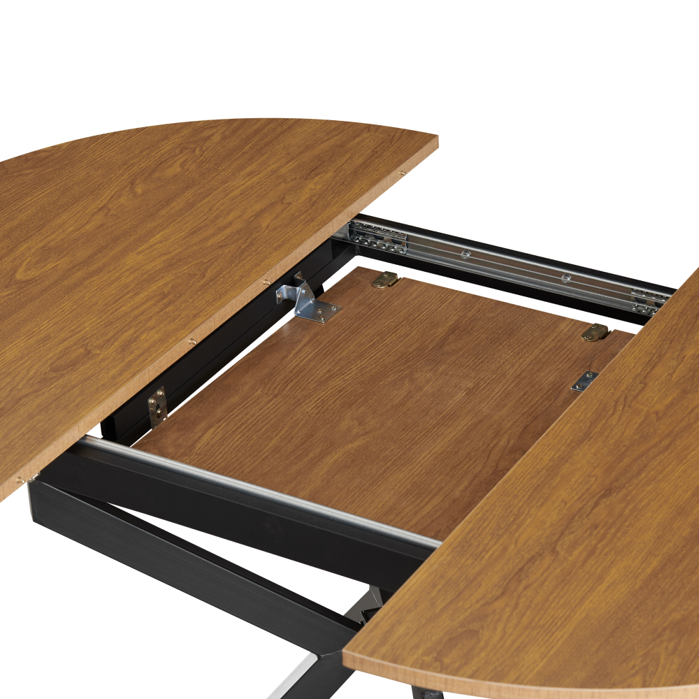 Masă extensibilă de dining, stejar deschis/neagră, 100x100-140x75 cm, ABERO TIP 1 Kondela
