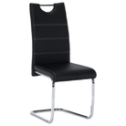 Scaun dining KOMIZA, negru / cusături deschise la culoare, piele PU + crom, 43x44x96 cm Kondela