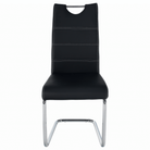 Scaun dining KOMIZA, negru / cusături deschise la culoare, piele PU + crom, 43x44x96 cm Kondela