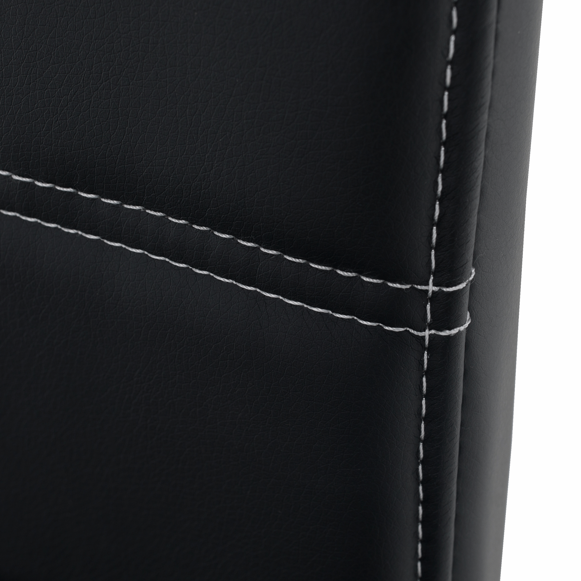 Scaun dining KOMIZA, negru / cusături deschise la culoare, piele PU + crom, 43x44x96 cm Kondela