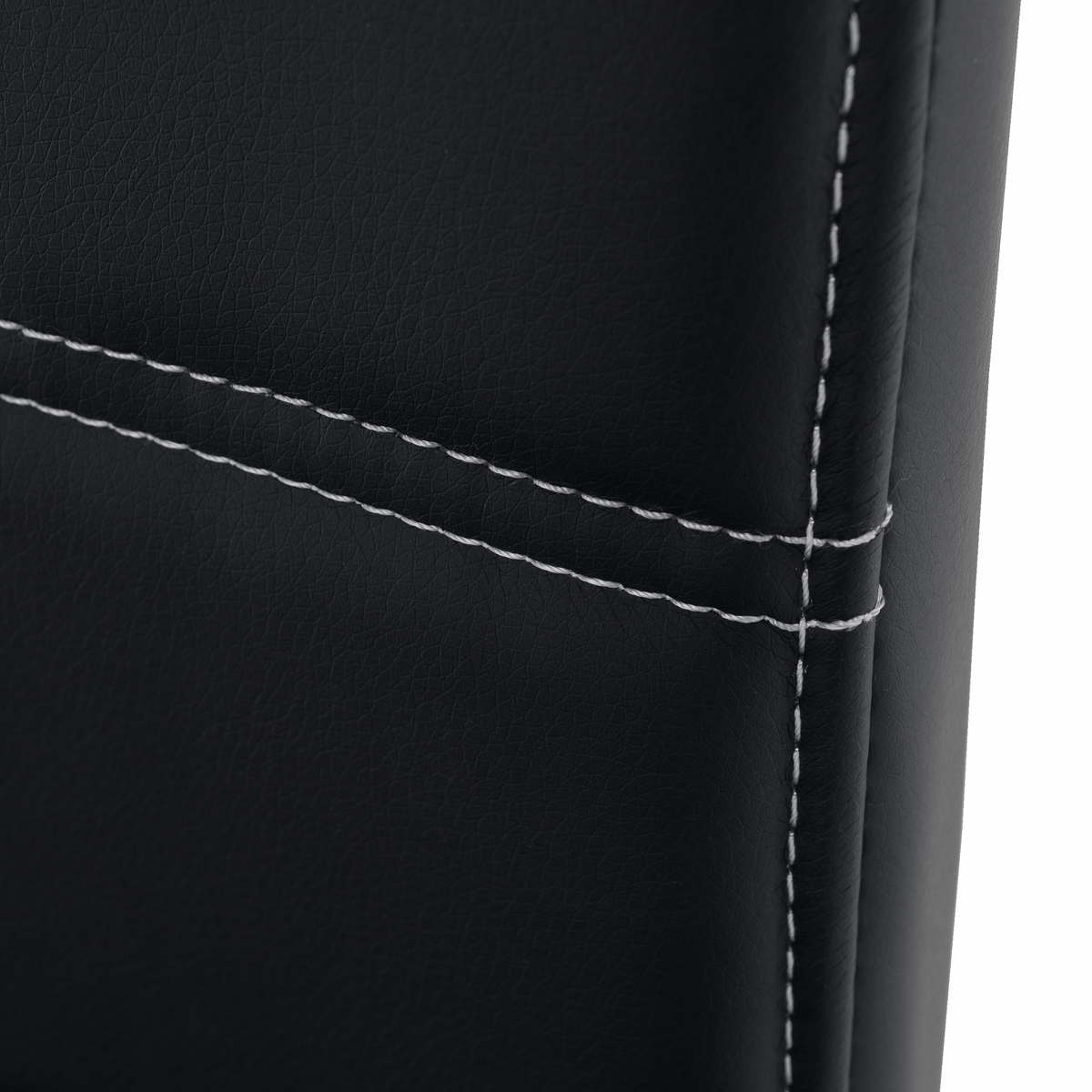 Scaun dining KOMIZA, negru / cusături deschise la culoare, piele PU + crom, 43x44x96 cm Kondela