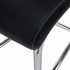 Scaun dining KOMIZA, negru / cusături deschise la culoare, piele PU + crom, 43x44x96 cm Kondela