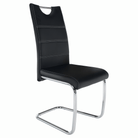 Scaun dining KOMIZA, negru / cusături deschise la culoare, piele PU + crom, 43x44x96 cm Kondela