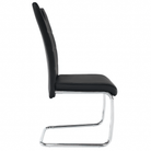 Scaun dining KOMIZA, negru / cusături deschise la culoare, piele PU + crom, 43x44x96 cm Kondela