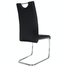 Scaun dining KOMIZA, negru / cusături deschise la culoare, piele PU + crom, 43x44x96 cm Kondela