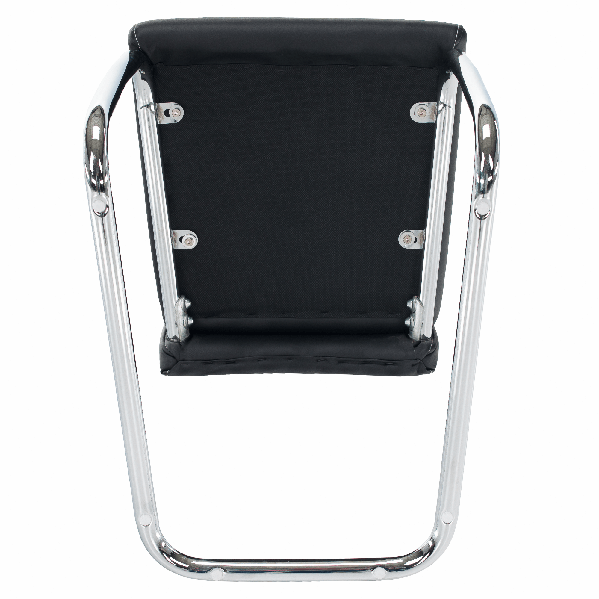 Scaun dining KOMIZA, negru / cusături deschise la culoare, piele PU + crom, 43x44x96 cm Kondela