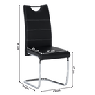 Scaun dining KOMIZA, negru / cusături deschise la culoare, piele PU + crom, 43x44x96 cm Kondela