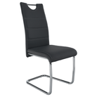 Scaun dining KOMIZA, gri închis / cusătură deschisă, piele eco / crom, 44x56.5x98.5 cm Kondela