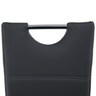 Scaun dining KOMIZA, gri închis / cusătură deschisă, piele eco / crom, 44x56.5x98.5 cm Kondela
