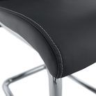 Scaun dining KOMIZA, gri închis / cusătură deschisă, piele eco / crom, 44x56.5x98.5 cm Kondela