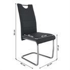 Scaun dining KOMIZA, gri închis / cusătură deschisă, piele eco / crom, 44x56.5x98.5 cm Kondela