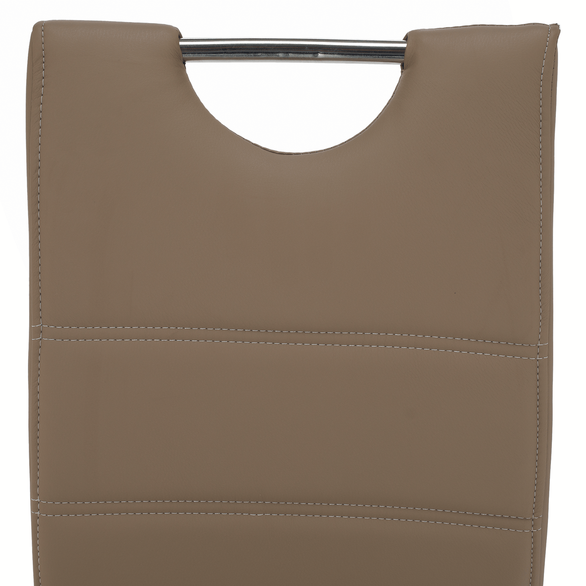 Scaun de bucătărie KOMIZA, cappuccino/cusătura deschisă, piele eco/crom, 43x44x96 cm Kondela