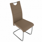 Scaun de bucătărie KOMIZA, cappuccino/cusătura deschisă, piele eco/crom, 43x44x96 cm Kondela