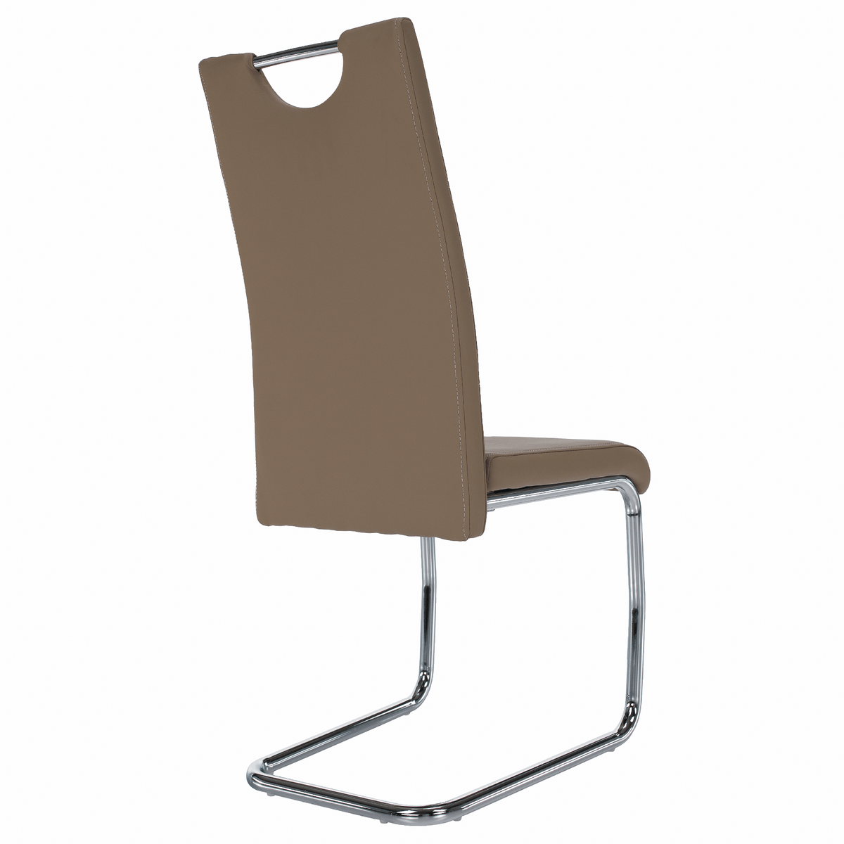 Scaun de bucătărie KOMIZA, cappuccino/cusătura deschisă, piele eco/crom, 43x44x96 cm Kondela