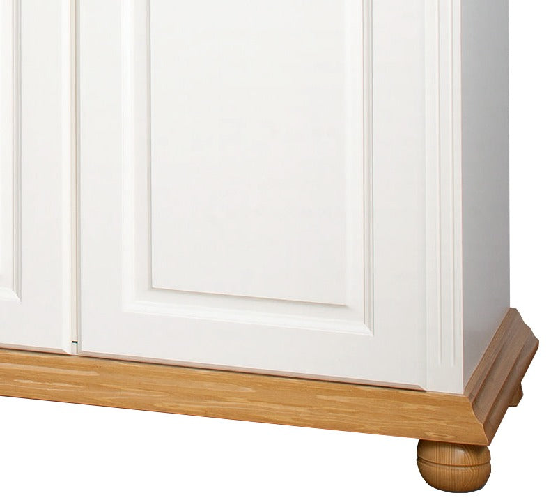 Dulap cu patru usi Bavaria din lemn masiv, Alb-Natur Arboteca