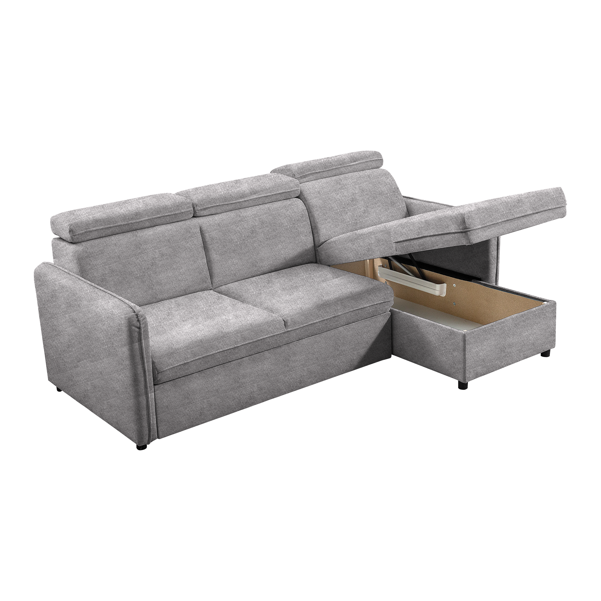 Canapea extensibilă LECCO B, gri deschis, 220x140x84 cm Kondela