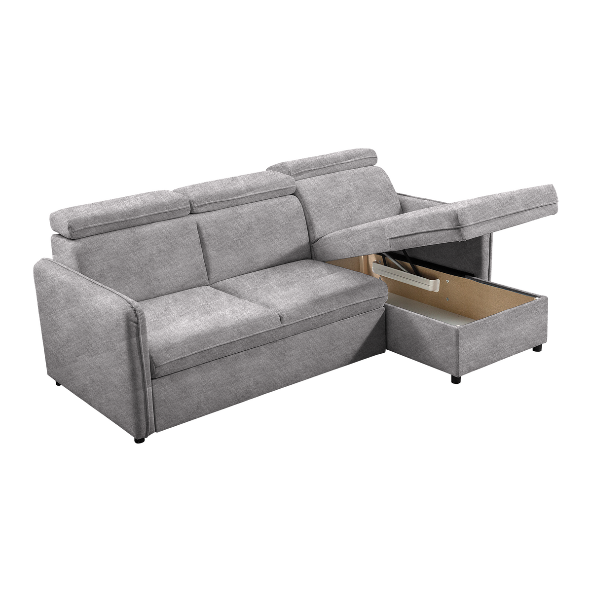 Canapea extensibilă LECCO B, gri deschis, 220x140x84 cm Kondela