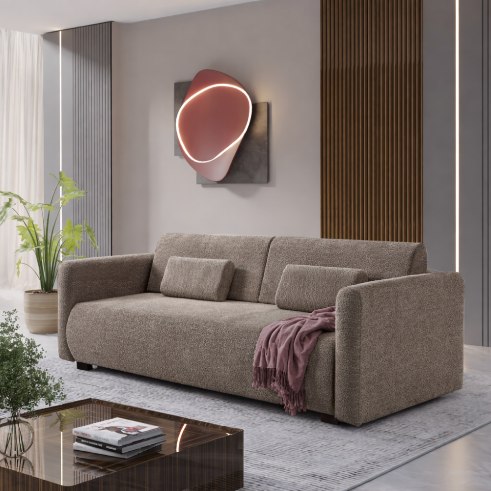 Canapea extensibilă CUENCA, maro, 224x105x69 cm Kondela